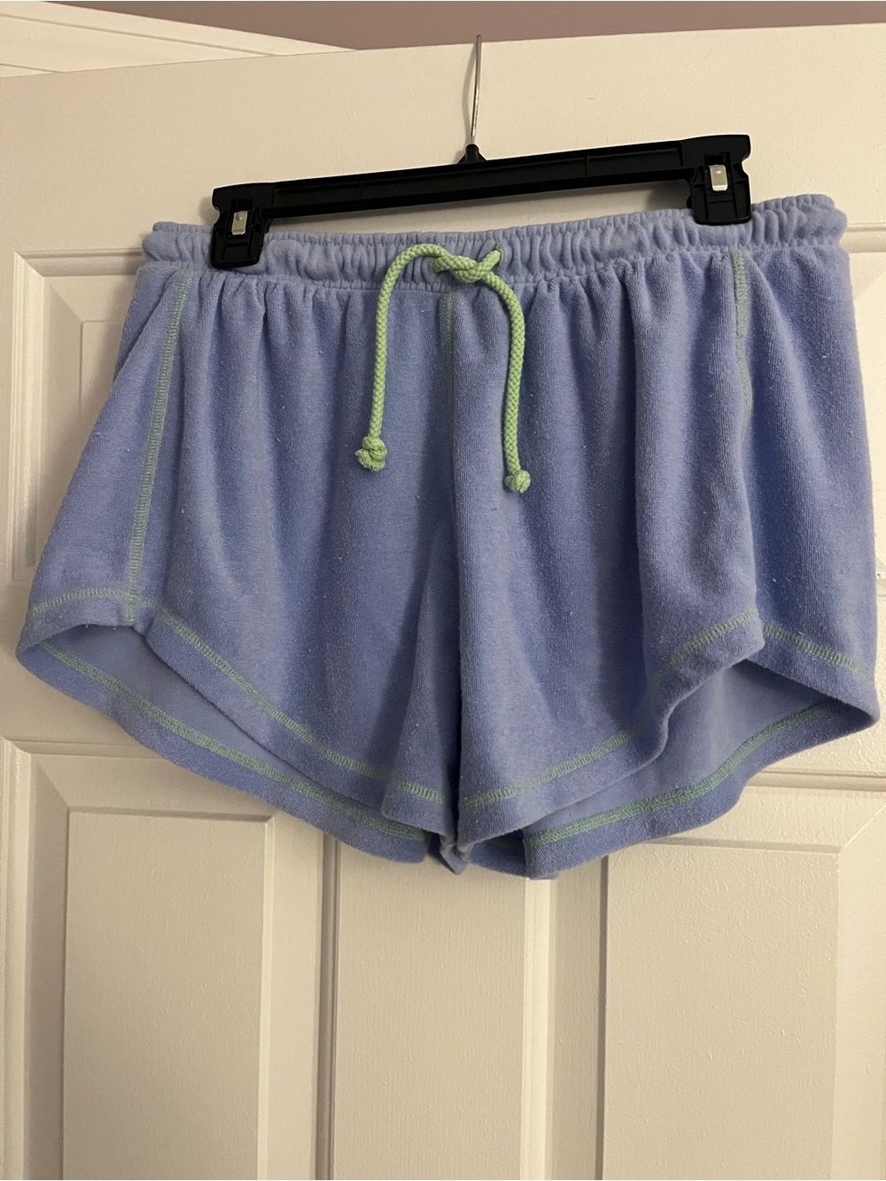 Free People -Intimately Free-Lavender Terry Athletic Shorts with Mint Drawstring